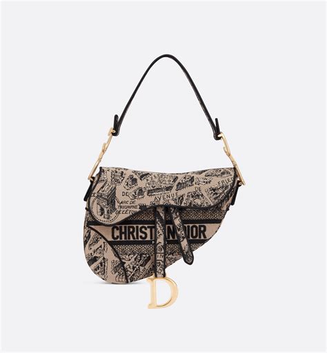 dior saddle plan de paris|Saddle Bag with Strap White and Black Plan de Paris Printed .